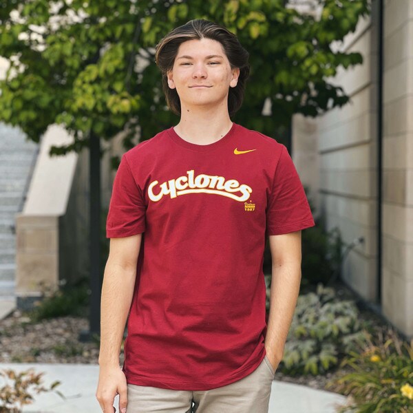 Nike® Vintage Cyclones Script Cardinal T-shirt